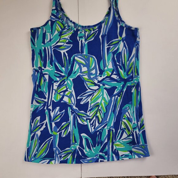 Lilly Pulitzer Blue Crush Bamboom Print, Tabbie Tank Top - Picture 4 of 7